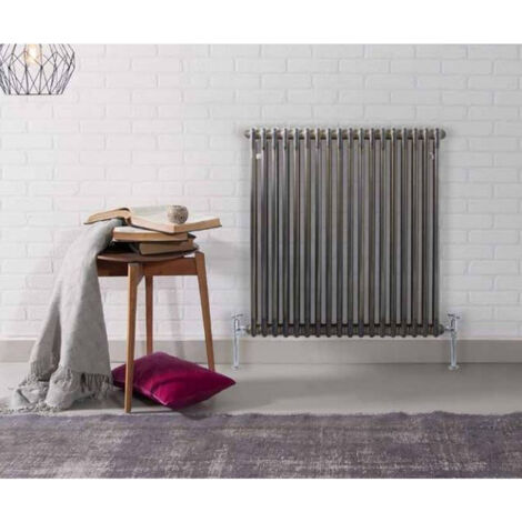 Kartell Laser Klassic Raw Metal 600mm x 650mm Double Column Horizontal Radiator  - RMLCL206014