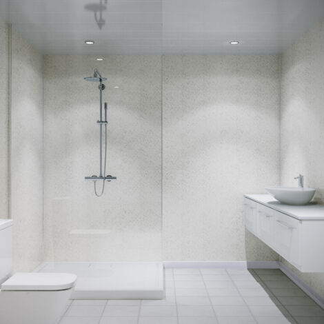 Multipanel Classic Blizzard 2400mm x 1200mm Hydro-Lock Tongue & Groove Bathroom Wall Panel
