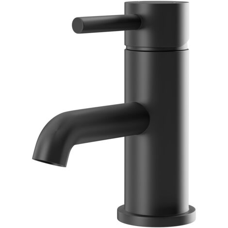 Colore Round Matt Black Mono Basin Mixer Tap