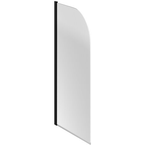 Colore Round Matt Black 770mm Single Section Bath Shower Screen (1/3)