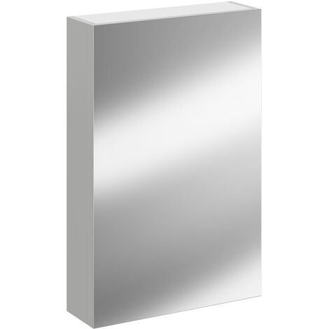 Napoli Gloss Grey Pearl 500mm Wall Mounted Mirrored Cabinet - Gloss Grey Pearl