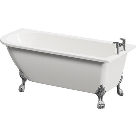 Wholesale Domestic Oxford 1700mm x 750mm Right Hand Single Ended Freestanding Shower Bath with Chrome Tiger Feet (1/5)
