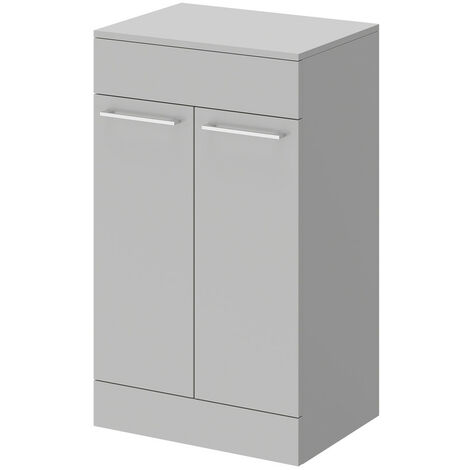 Napoli Gloss Grey Pearl 500mm Floor Standing Vanity Unit for Countertop ...