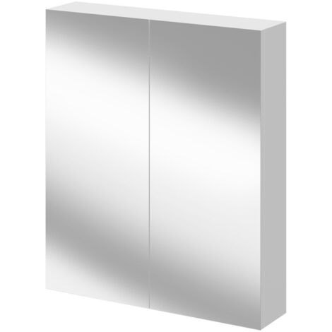 Napoli Gloss White 600mm Wall Mounted Mirrored Cabinet (1/5)