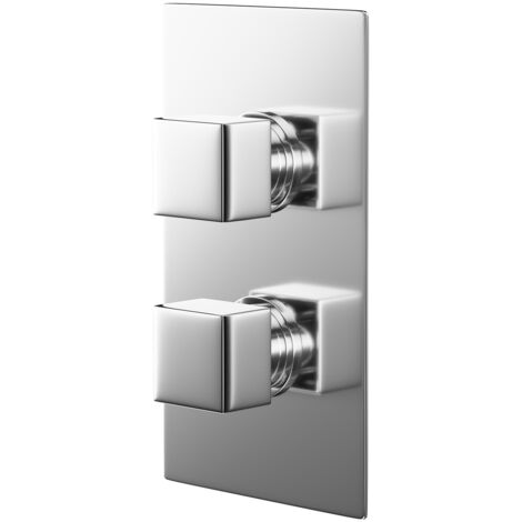 Concealed twin thermostatic shower valve – Polished chrome finish – Thermostatic control for consistent temperature – 8.5L/min flow rate – Wholesale Domestic (1/5)