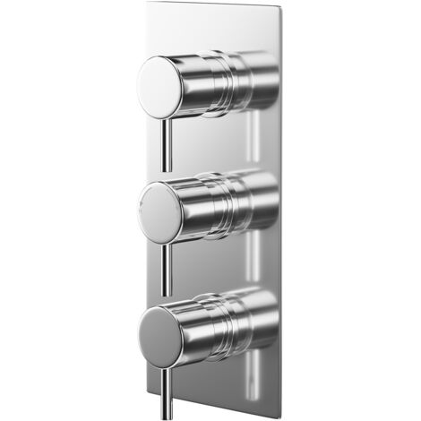 Wholesale Domestic Circo Polished Chrome Concealed Triple Thermostatic Shower Valve - 2 Outlet