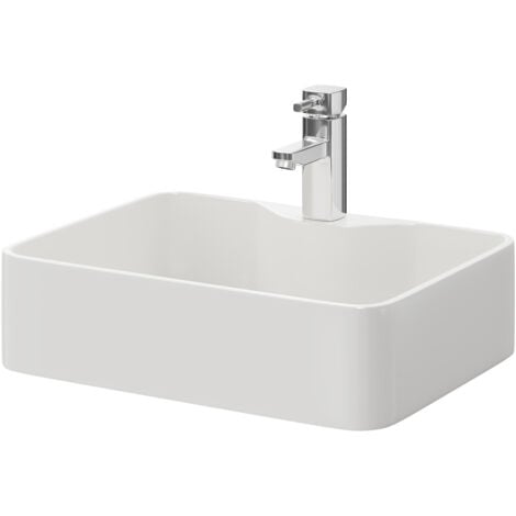 Wholesale Domestic Azores 480mm x 370mm Square Countertop Basin with 1 Tap Hole