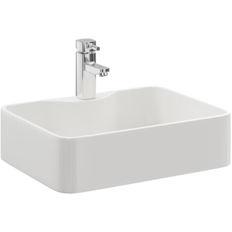 Wholesale Domestic Azores 480mm x 370mm Square Countertop Basin with 1 Tap Hole