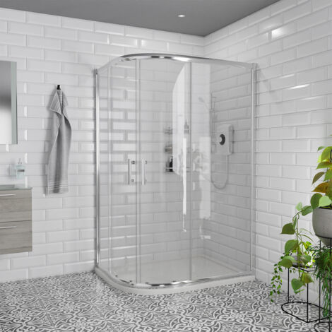 Wholesale Domestic Series 8 Chrome 1200mm x 900mm 2 Door Offset Quadrant Shower Enclosure (1/5)