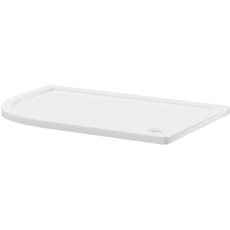 Wholesale Domestic Pearlstone 1200mm x 800mm x 40mm Left Hand Offset Quadrant Shower Tray (1/4)