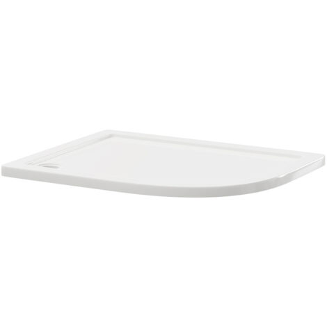 Wholesale Domestic Pearlstone 1200mm x 800mm x 40mm Right Hand Offset Quadrant Shower Tray (1/4)