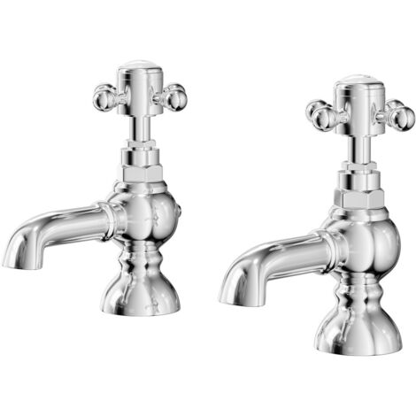 Wholesale Domestic Balmoral Traditional Polished Chrome Basin Taps Pair (1/5)
