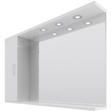 Alexander James 1200mm x 750mm Downlit Vanity Mirror with Storage