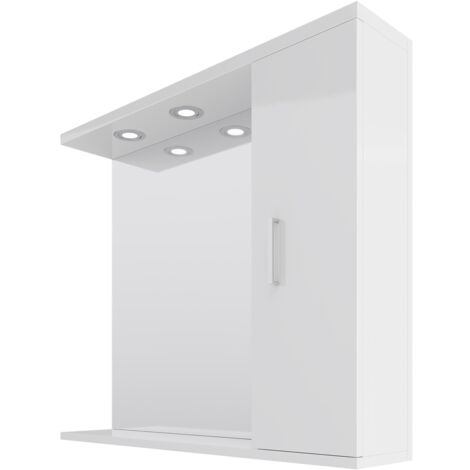 Alexander James 850mm x 750mm Downlit Vanity Mirror with Storage