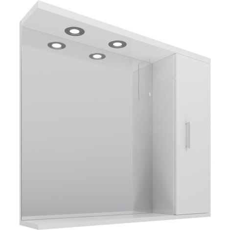 Alexander James 850mm x 750mm Downlit Vanity Mirror with Storage