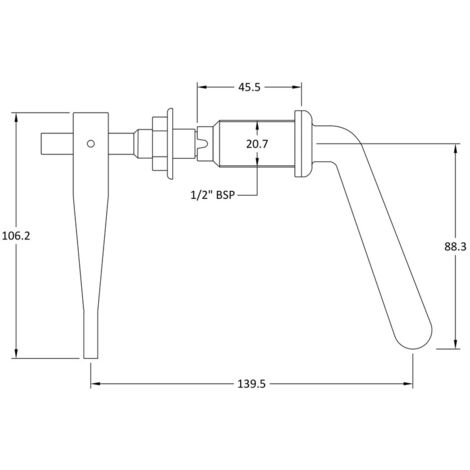 Nuie Chrome Universal Cistern Flush Lever - E355