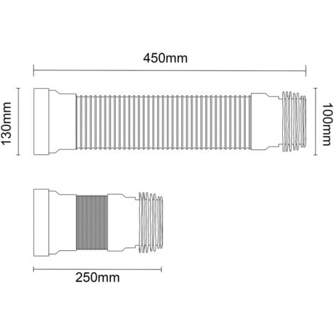 Wholesale Domestic Essentials 450mm Flexible Toilet Pan Connector