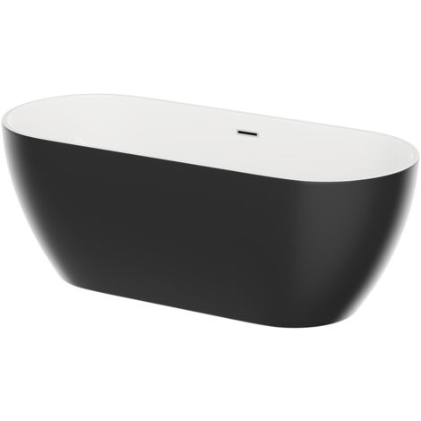 Wholesale Domestic Luxor Black 1650mm x 700mm Double Ended Freestanding Bath (1/5)