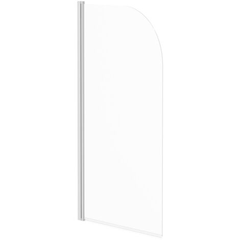 Polished Chrome 770mm Single Section Rounded Corner Bath Shower Screen