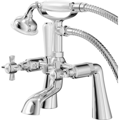 Windsor Traditional Polished Chrome Bath Shower Mixer Tap with Shower Kit (1/5)