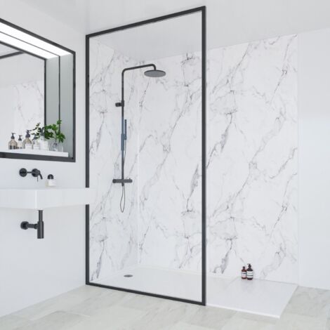 Multipanel Linda Barker Calacatta Marble 2400mm x 598mm Hydro-Lock Tongue & Groove Bathroom Wall Panel