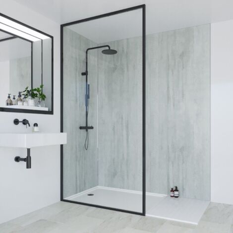 Multipanel Linda Barker Concrete Formwood 2400mm x 900mm Hydro-Lock Tongue & Groove Bathroom Wall Panel