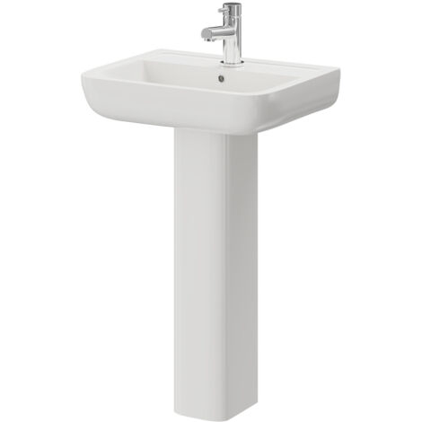 Wholesale Domestic Sirus 520mm Basin with 1 Tap Hole and Full Pedestal (1/5)