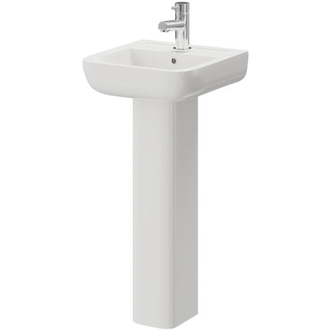 Wholesale Domestic Sirus 400mm Basin with 1 Tap Hole and Full Pedestal