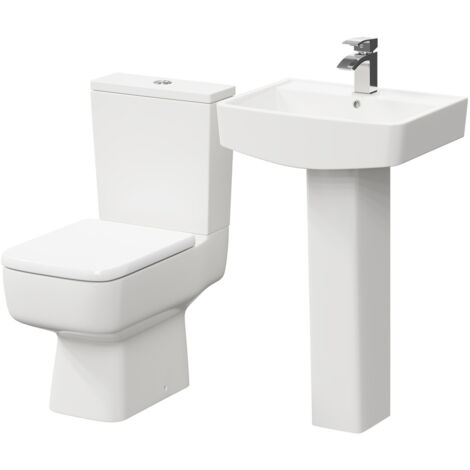Wholesale Domestic Paulo 520mm Full Pedestal Basin and Toilet Suite (1/5)