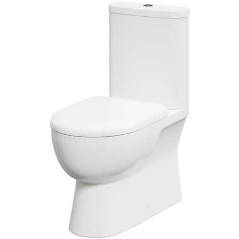 Wholesale Domestic Monza Closed Back Close Coupled Toilet with Soft Close Toilet Seat (1/5)