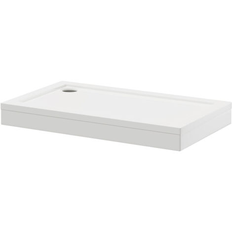 Wholesale Domestic Pearlstone 1200mm x 700mm x 40mm Rectangular Shower Tray and Plinth (1/4)