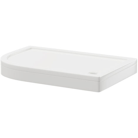 Wholesale Domestic Pearlstone 1200mm x 800mm x 40mm Left Hand Offset Quadrant Shower Tray and Plinth (1/5)