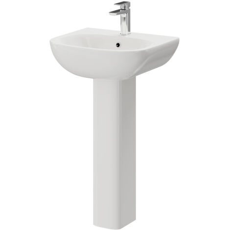 Wholesale Domestic Monza 450mm Basin with 1 Tap Hole and Full Pedestal (1/5)