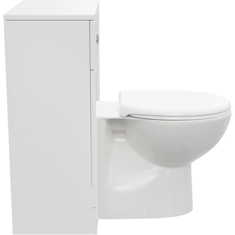 Wholesale Domestic Alexander James Gloss White 500mm Toilet Unit and Back To Wall Toilet Pan with Soft Close Toilet Seat