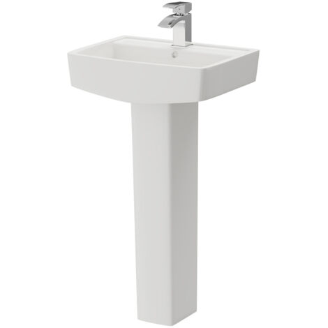 Wholesale Domestic Paulo 520mm Basin with 1 Tap Hole and Full Pedestal (1/5)