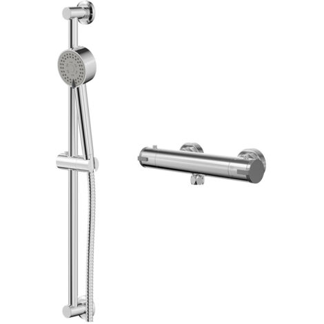 Wholesale Domestic Rondi Polished Chrome Thermostatic Bar Valve Mixer Shower with Tyne Shower Slide Rail Kit (1/5)