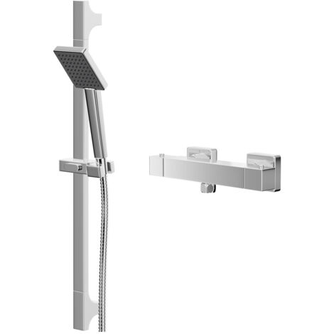 Wholesale Domestic Quattro Polished Chrome Thermostatic Bar Valve Mixer Shower with Severn Shower Slide Rail Kit (1/5)