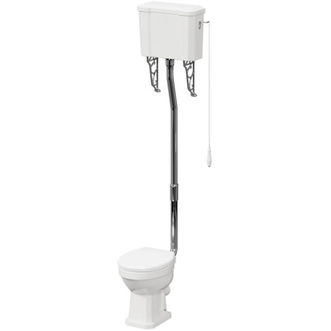 Windsor Traditional Toilet Pan and High Level Cistern with Soft Close Toilet Seat (1/5)