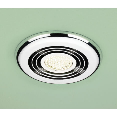HiB Turbo Chrome Bathroom Inline Extractor Fan with Warm White LED Light - 33900 (1/5)