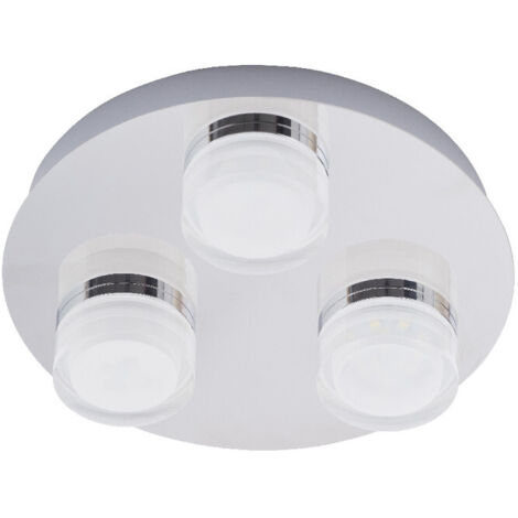Forum Spa Amalfi Polished Chrome 260mm 3 Lamp Plate LED Flush Ceiling Light - SPA-31736-CHR