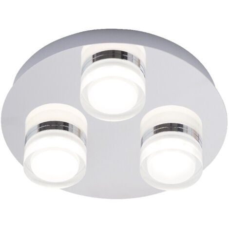 Forum Spa Amalfi Polished Chrome 260mm 3 Lamp Plate LED Flush Ceiling Light - SPA-31736-CHR