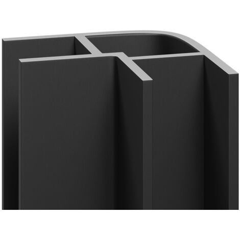 WholePanel 5mm Matt Black Anodised Aluminium Wall Panel External Corner Trim