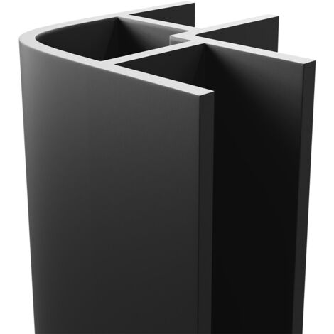 WholePanel 5mm Matt Black Anodised Aluminium Wall Panel External Corner Trim