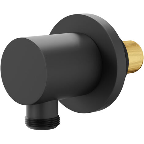 Colore Round Matt Black Deluxe Shower Elbow (1/5)