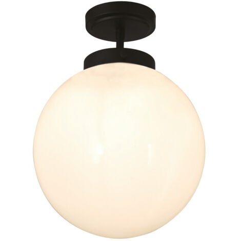 Forum Porto Bathroom Ceiling Light Matt Black, Opal IP44 (1/3)