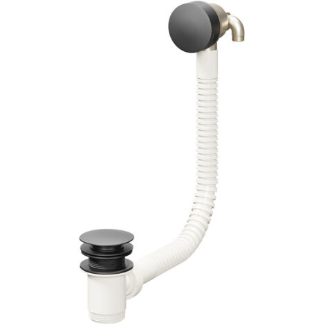 Colore Matt Black Free Flow Bath Filler with Push Waste and Overflow (1/5)