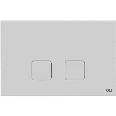 OLI Basal White 230mm Flush Plate with Square Push Buttons