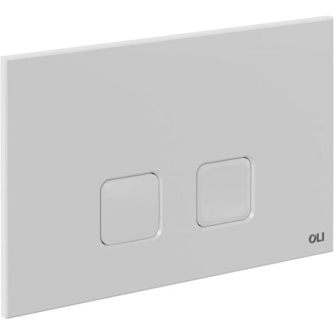 OLI Basal White 230mm Flush Plate with Square Push Buttons
