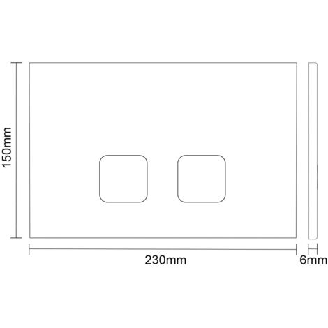 OLI Basal White 230mm Flush Plate with Square Push Buttons