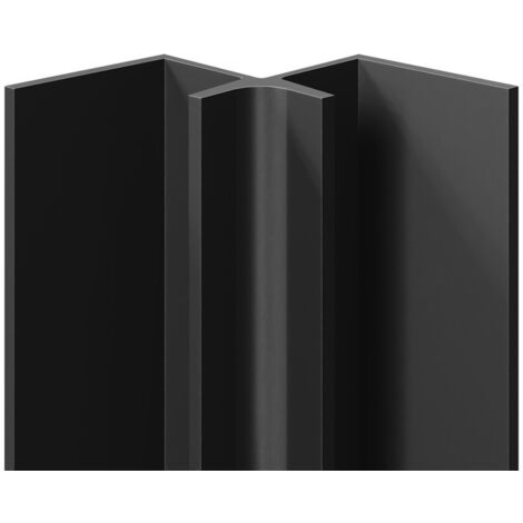 WholePanel 10mm Matt Black Anodised Aluminium Wall Panel Internal Corner Trim